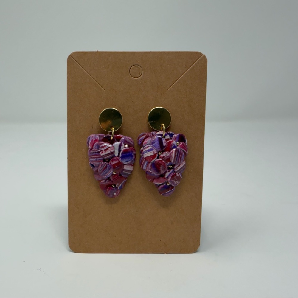 Merlot Heart Stainless Steel Earrings